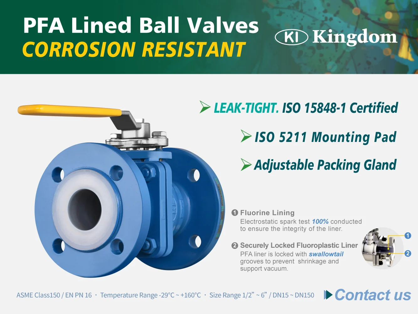 PFA Lined Ball Valve